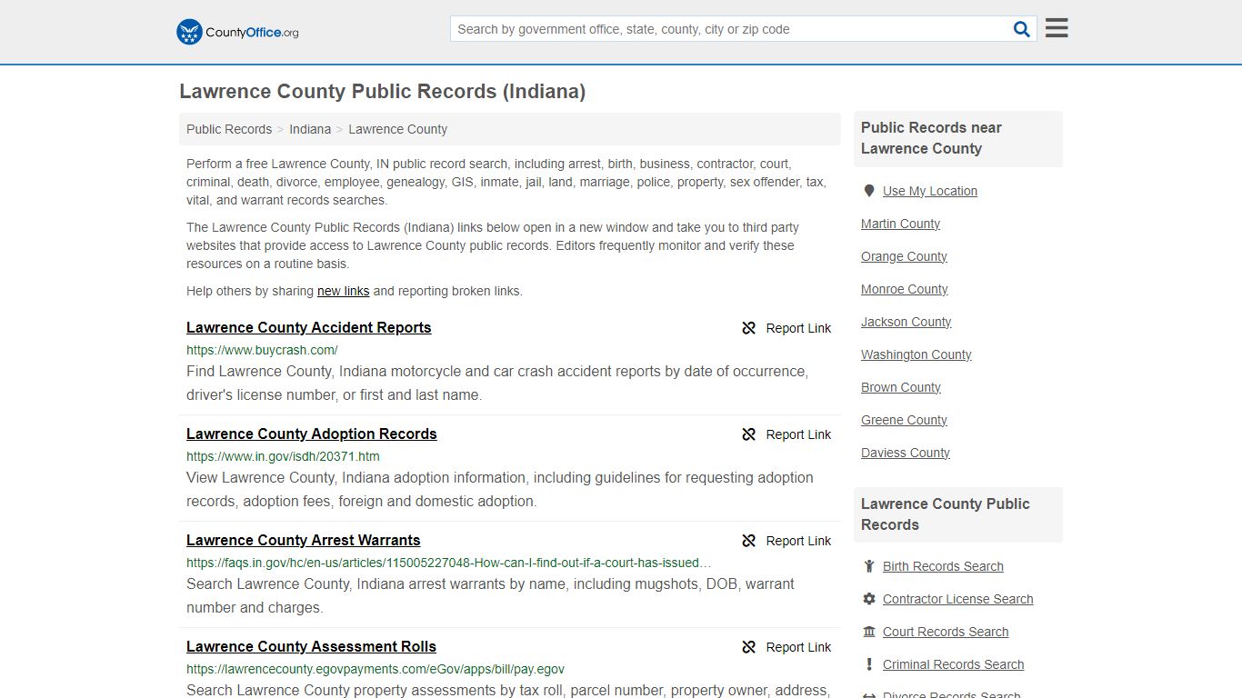 Lawrence County Public Records (Indiana) - County Office