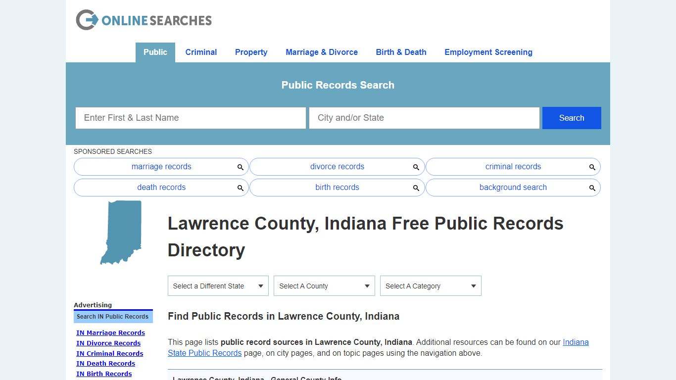 Lawrence County, Indiana Public Records Directory