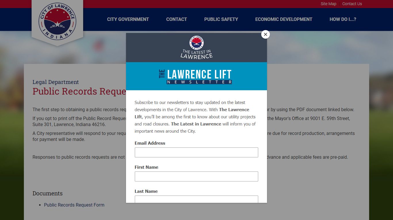 Public Records Requests | City of Lawrence, Indiana