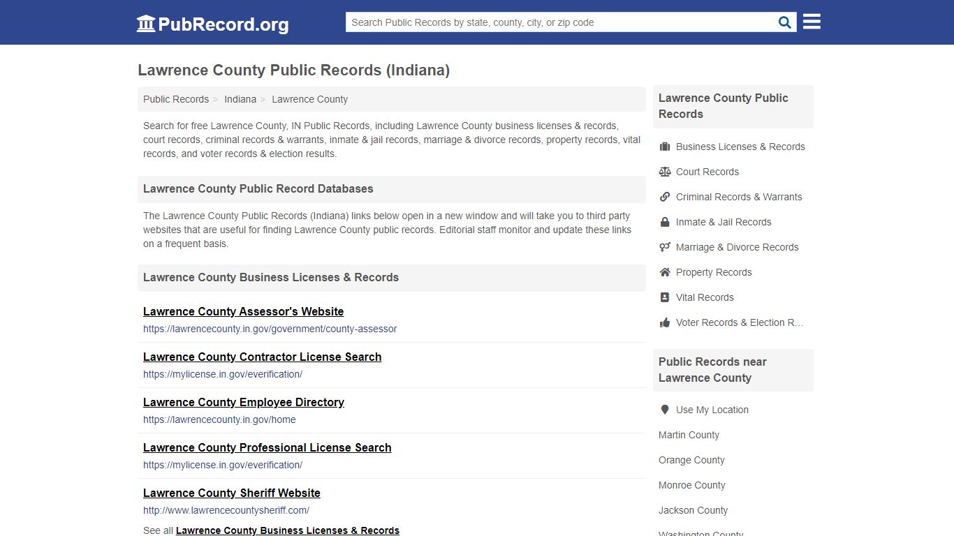 Free Lawrence County Public Records (Indiana Public Records)