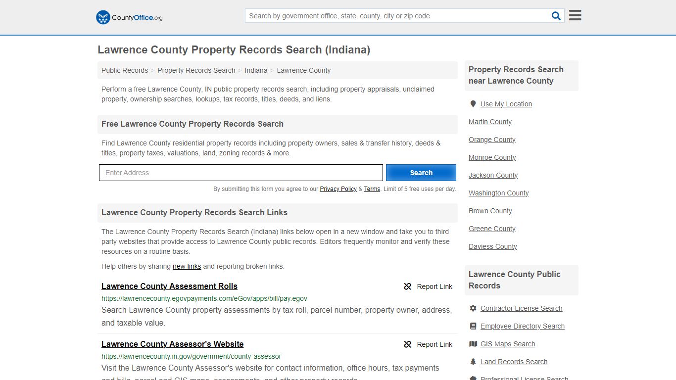 Lawrence County Property Records Search (Indiana) - County Office